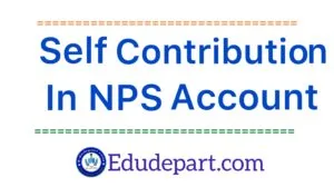 Self Contribution in NPS Account