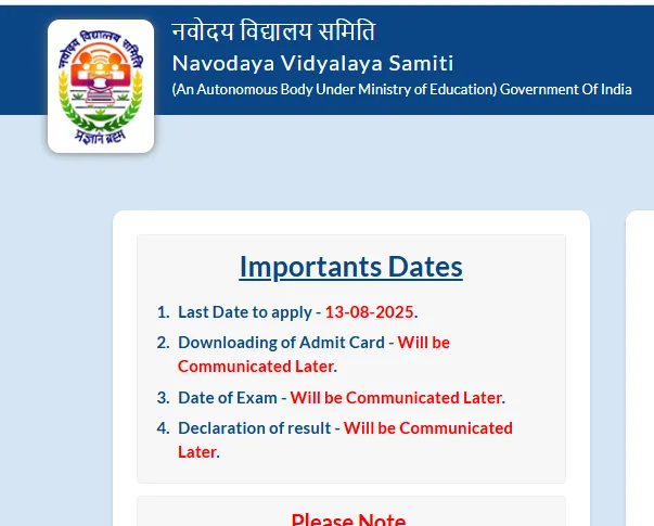 nvs Last Date to apply