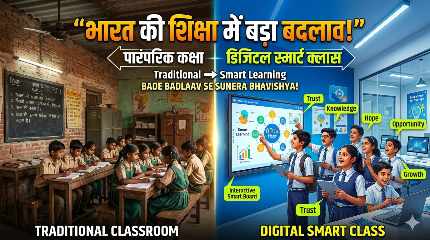 शिक्षा क्षेत्र में बड़ा बदलाव: भारत की शिक्षा व्यवस्था का नया दौर भारत की शिक्षा व्यवस्था में बड़ा बदलाव और नई शिक्षा नीति