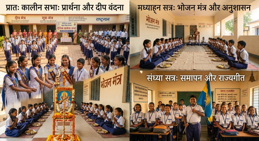 प्रार्थना सभा से लेकर स्कूल समापन तक: छत्तीसगढ़ के स्कूलों में दीप वंदना, भोजन मंत्र और राज्यगीत का नया नियम प्रार्थना सभा से लेकर स्कूल समापन तक: छत्तीसगढ़ के स्कूलों में दीप वंदना, भोजन मंत्र और राज्यगीत का नया नियम