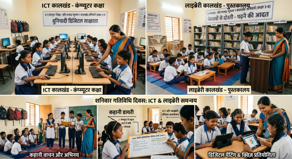 ICT और लाइब्रेरी पीरियड हुआ अनिवार्य: कक्षा 3 से 8 तक के लिए हर हफ्ते एक कंप्यूटर और किताब पढ़ाई का कालखंड तय ICT and library periods made mandatory.