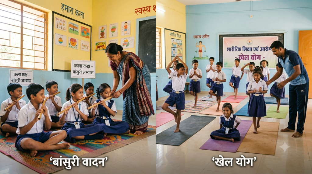 कक्षा 3 और 4 में बांसुरी वादन और खेल योग: छत्तीसगढ़ के स्कूलों में कला और स्वास्थ्य शिक्षा के लिए निर्धारित नए घंटे कक्षा 3 और 4 में बांसुरी वादन और खेल योग छत्तीसगढ़ के स्कूलों में कला और स्वास्थ्य शिक्षा के लिए निर्धारित नए घंटे।