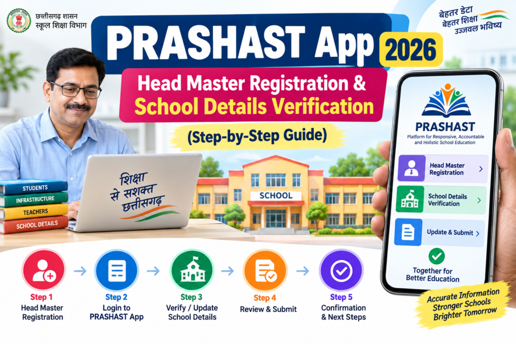 PRASHAST App 2026 Head Master Registration & School Details Verification (Step-by-Step Guide)